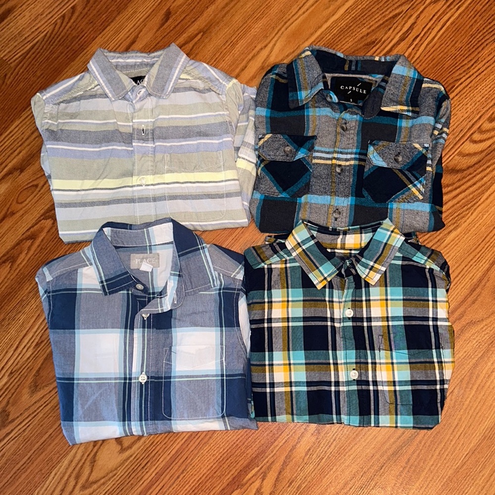 Boys Flannels Button Down Shirts Size 7/8 Children’s Place
